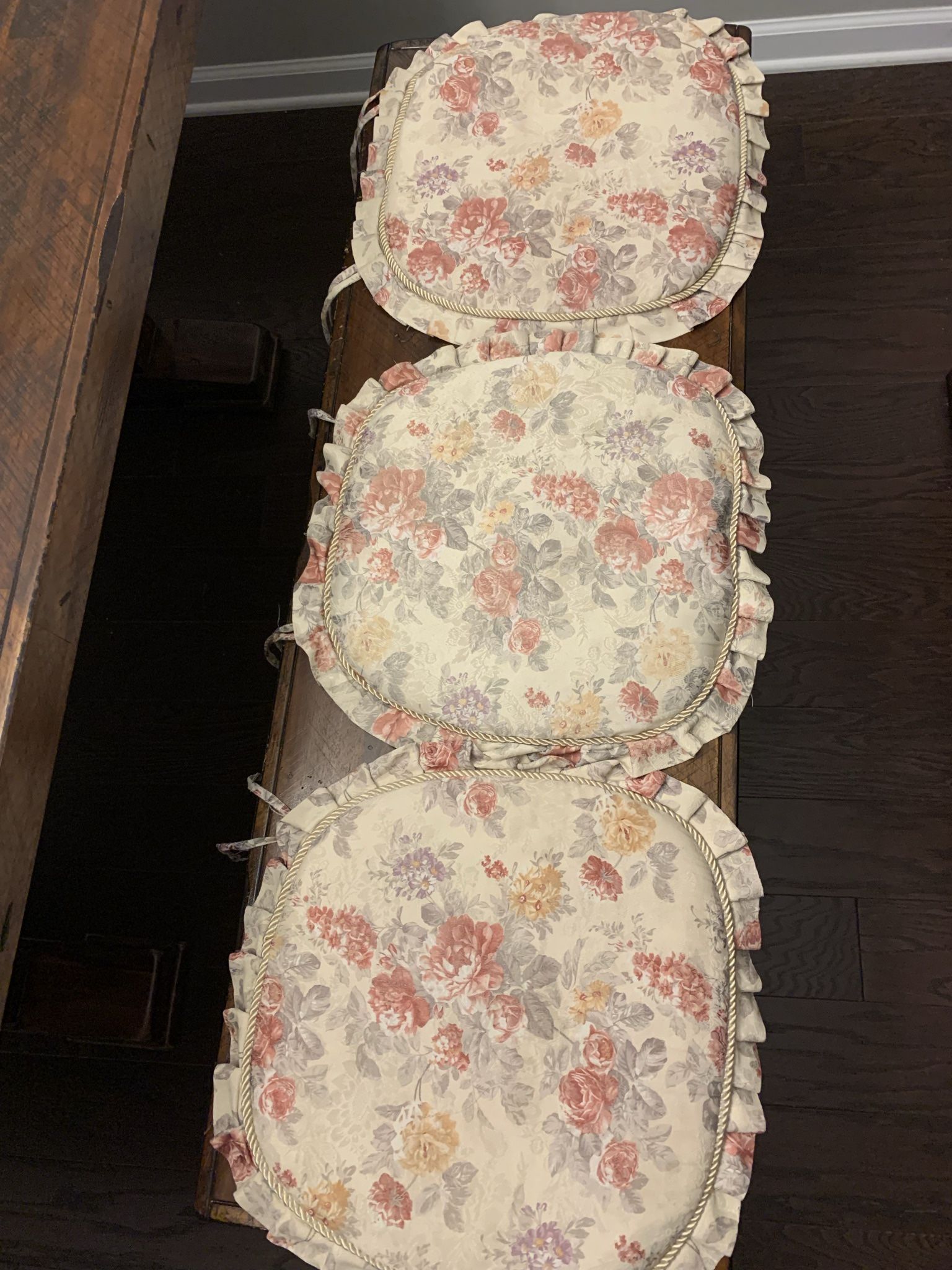 Dining Chair Pad Cushion Floral Set Of 3