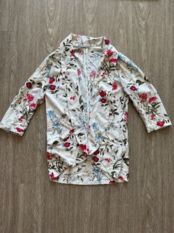 Orsay Women's cream floral mid-sleeve blazer