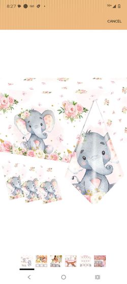 Baby shower pink elephant " it's a girl"