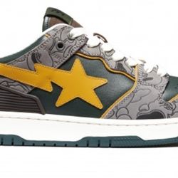 Bape Sk8sta Grey Mustard Yellow Size 9