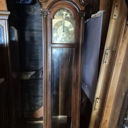 Antique Grandfather Clock, Glass Display Case 