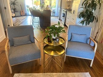Pair of Bonnita Mid-Century Accent Chairs – Gray