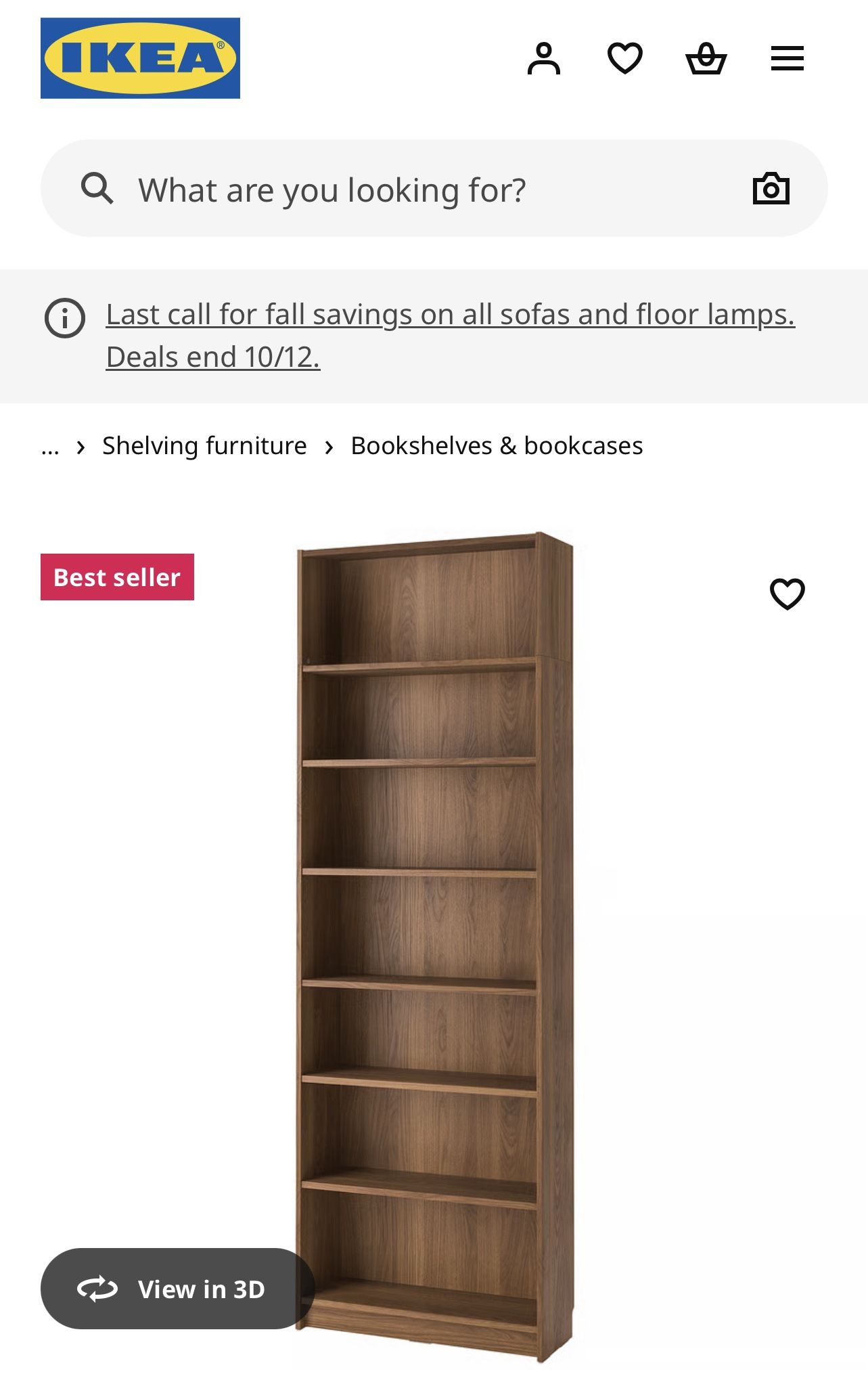 2 Brown Billy Bookshelves From IKEA For sale