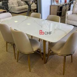 Modern 7 Pieces Dining Table Set  - Limited Time Offer 