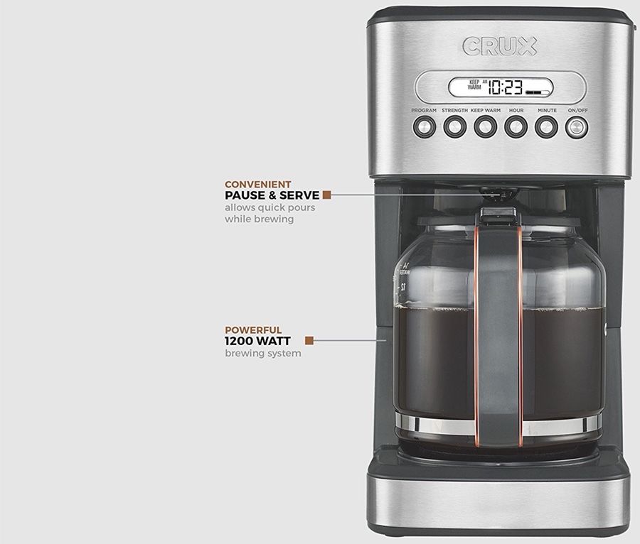USED CRUX CRX14540 14 CUP PROGRAMABLE COFFEE MAKER
