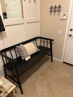 Black entry or mudroom bench