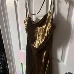 Asos Dress Green Satin Size 6