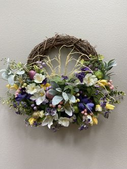 Easter Spring Grapevine Wreath 