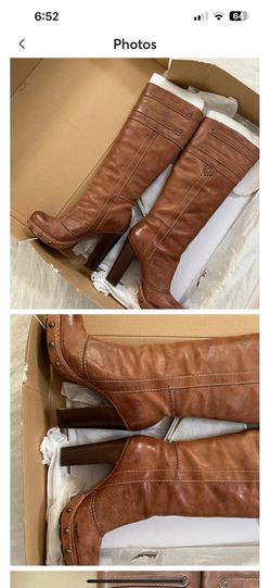 Frye Frankie Buckle Boot (English Pull-On Tan Heeled Boots) Buckle Leather Women
