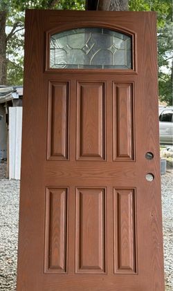 Exterior Entry Door with Decorative Glass