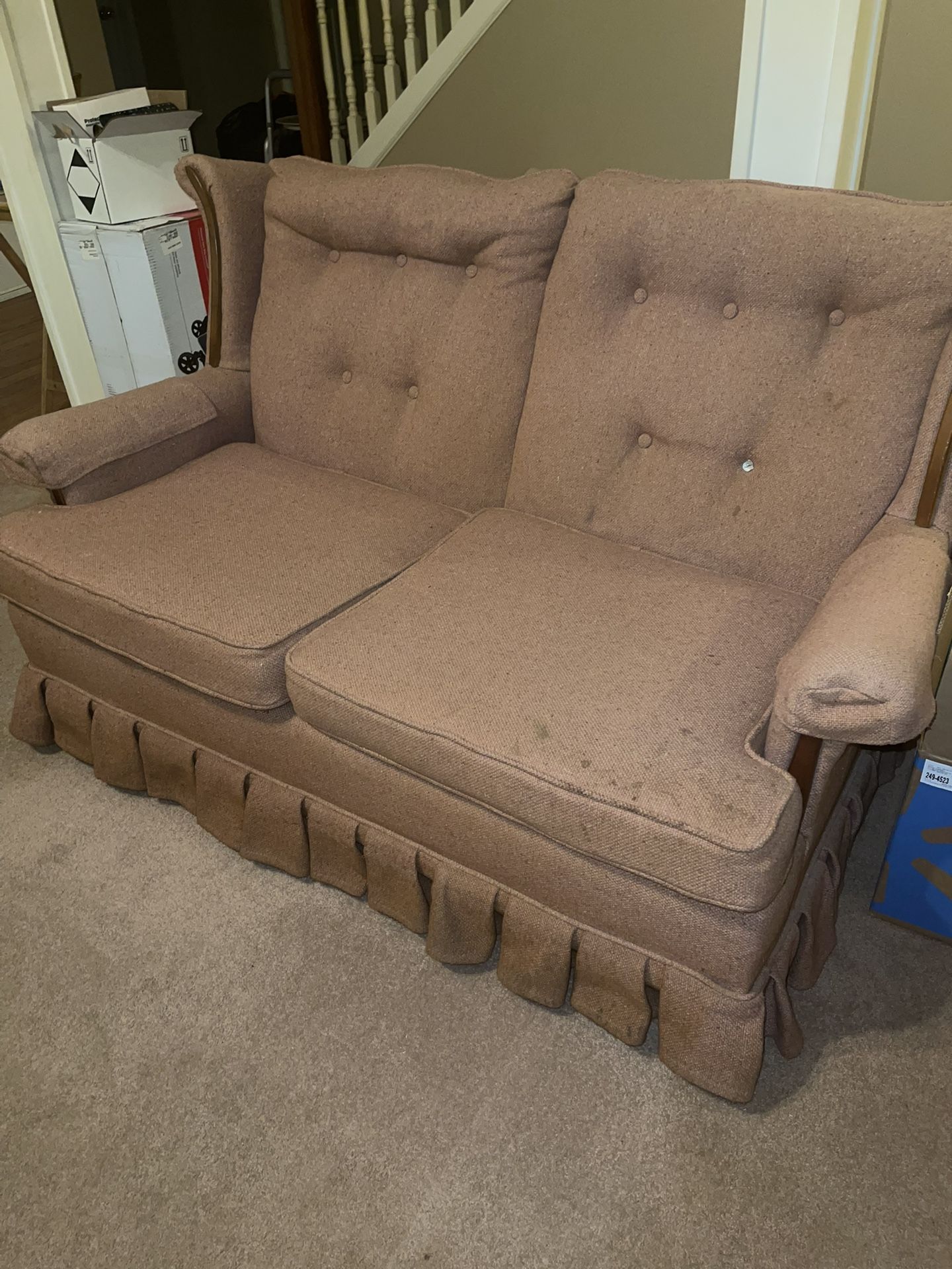 Pink loveseat