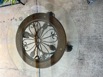 Round glass coffee table