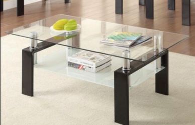 Glass coffee table