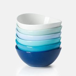 Blue Assorted Curved Porcelain Bowls