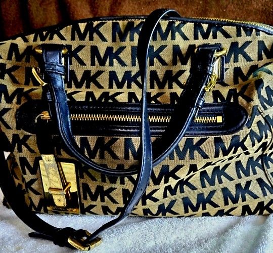 Michael Kors Black And Tan Satchel