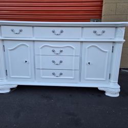 White Solid Wood Dresser Or Cabinet Or Buffet 