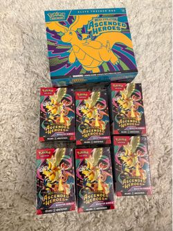 Pokemon TCG Mega Evolution Ascended Heroes ETB and 6 Booster Bundles