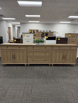 Assembled✨3-in-1, Farmhouse Buffet cabinet / TV Stand for 100 Inch TV, 3-in-1 TV Console Table with 5 Drawers and 4 Doors, Entertainment Center for 75