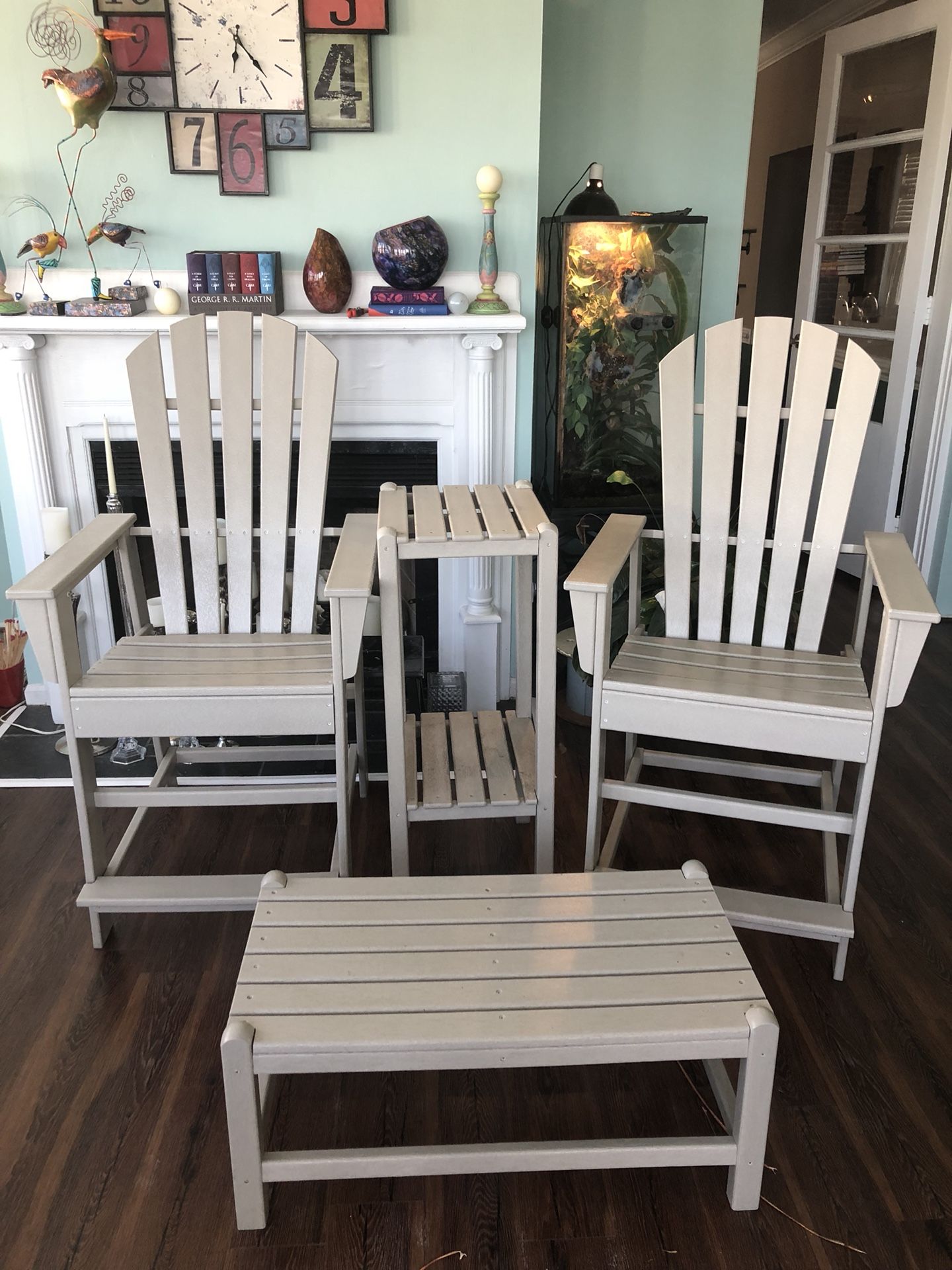 Kettler Polywood Sand/Clay Lifeguard Style Chairs Table footrest Patio Furniture