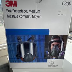 3M Safety 142-6800 Safety Reusable Full Face Mask Respirator, Medium