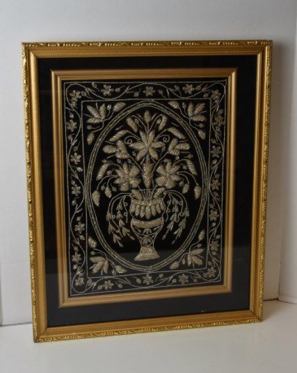 Vintage Glass and Gold Frame