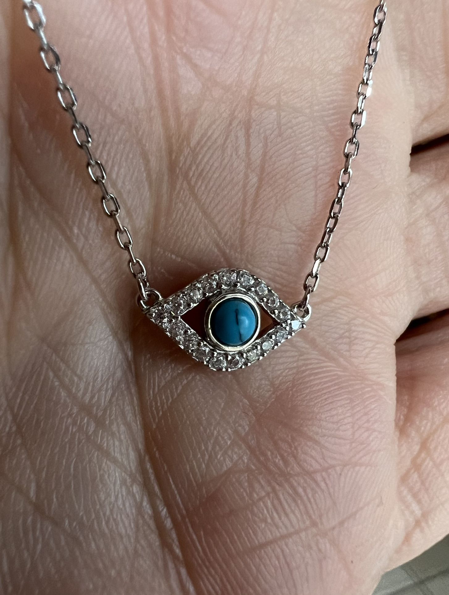 Blue Evil Eye 🧿 925 Sterling Silver Necklace