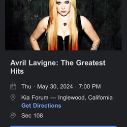 Avril Lavigne 2 Tickets Kia Forum 