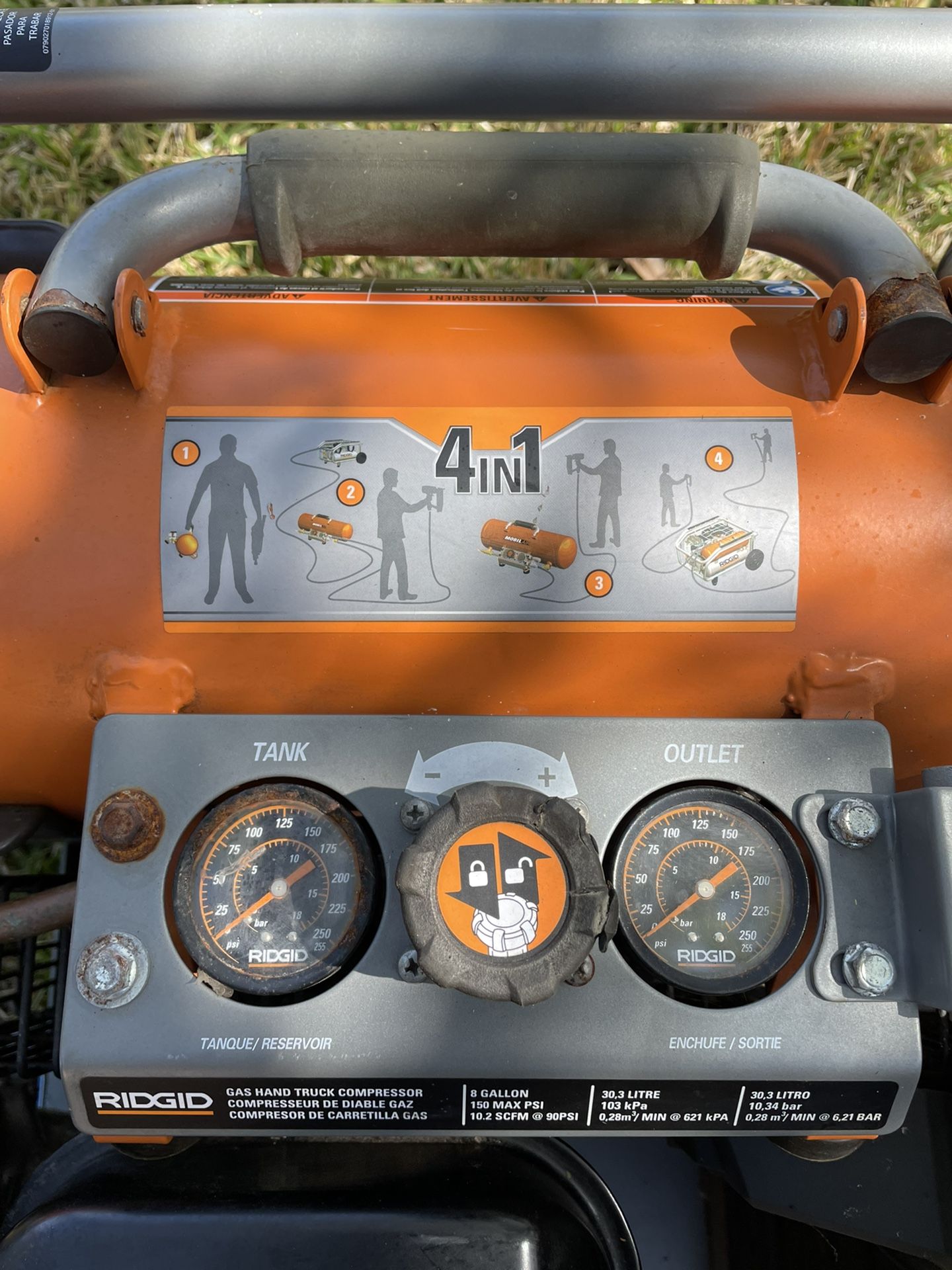 RIDGID 8Gallon Subaru GasPowered Air Compressor GP80150RT, 56 OFF