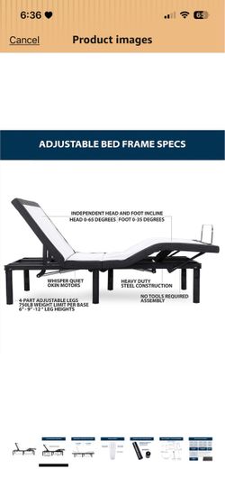 Blissful Nights e3 Twin XL Adjustable Bed Base with Wireless Remote Head and Foot Incline and No Tools Required Assembly Amazon's