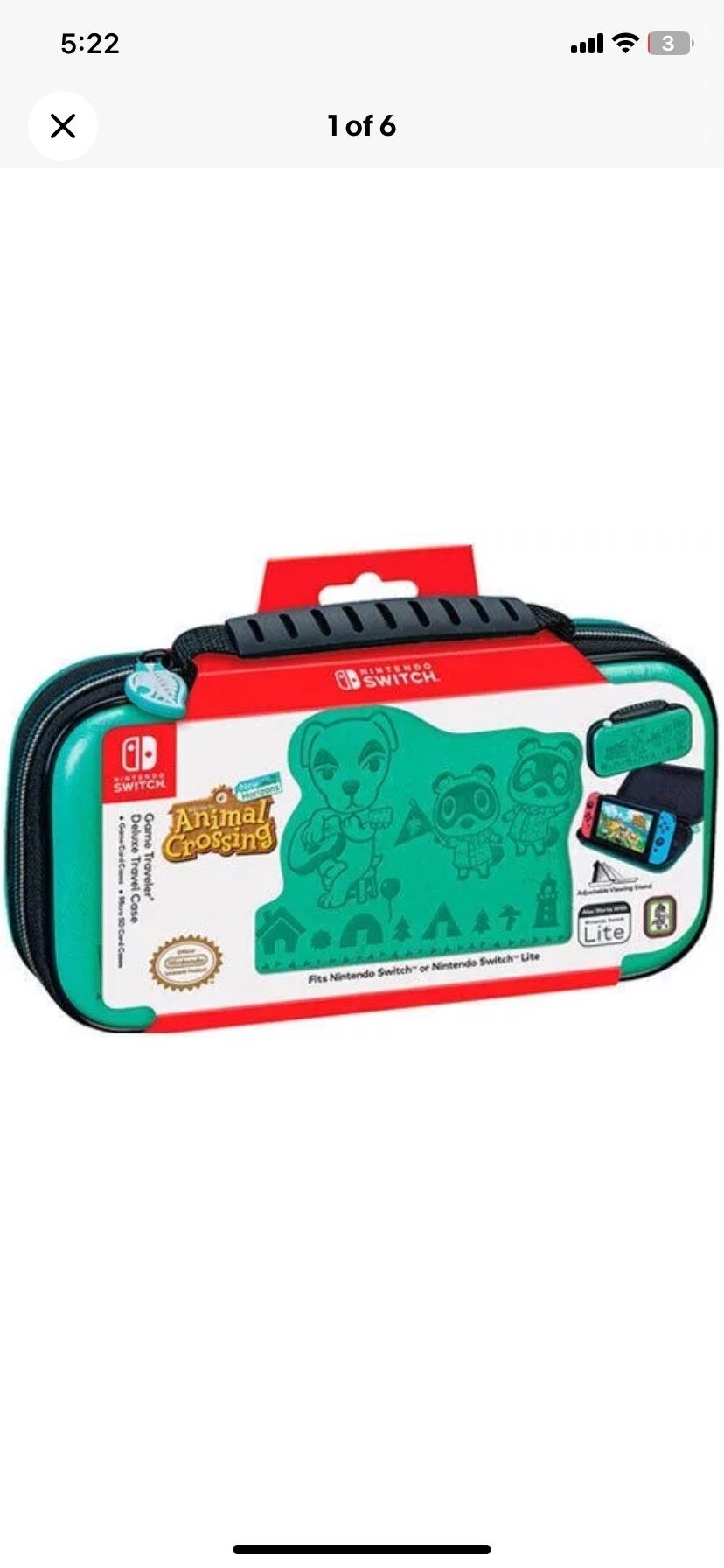 Animal Crossing New Horizon Game Travel Delux Travel Case