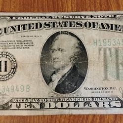 1934 USA America $10 bill banknote currency