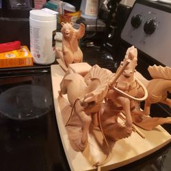 Wooden Bear On A Troika