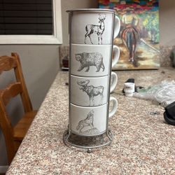 4 Piece Coffee/Tea Set With Holder