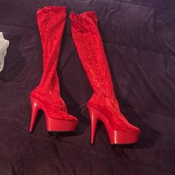 Red Stiletto Heels Size 7 