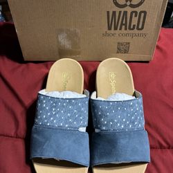 Spenco Women's Dawn Ostrich Slide Sandal Size 5.5 Wide