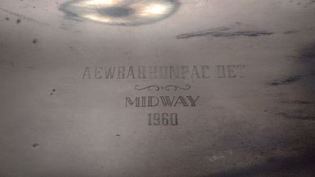 Vintage 1960 US Navy Engraved Silverplate Tray – AEWBARRONPAC Midway Detachment