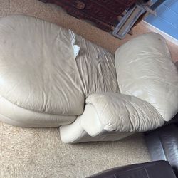 Vanilla Leather Super Soft Couch 