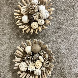 $30 Each Only 2 Left Large Artsy Wooden Centrepieces Bowls With Fillers Pick Up In Gaithersburg Md20877