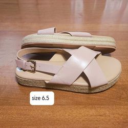 NEW - Loft, Soft Pink Espadrille Sandals, Size 6.5 