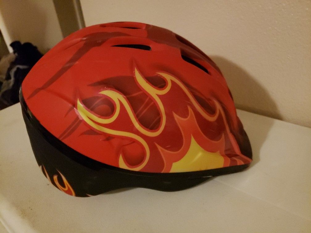 Kid's Bicycle Helmet Red Flames!