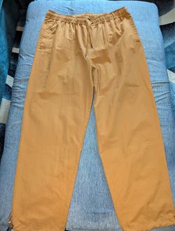 CSG Men 3XL Tan/Dark Khaki Cotton Nylon Blend Wander Pants Drawstring Waist Jogger