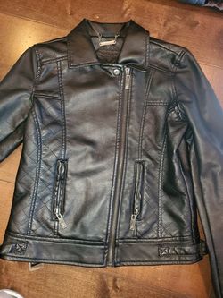 GIRLS large faux leather jacket