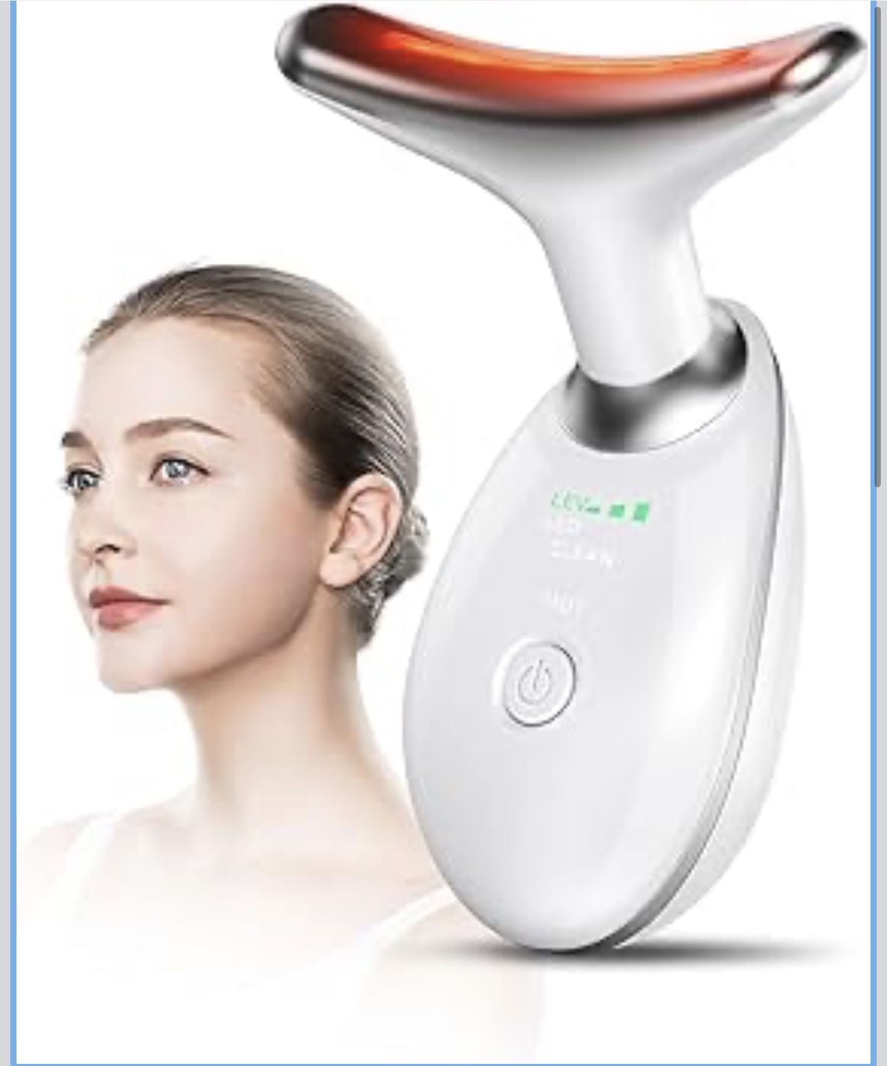 Oriflame Neck and Face Massager, Face Roller, Face Sculpting Skin Care Tool, Improve, Firm, Tightening and Smooth 3 Modes, White