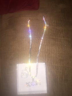 Silver chain with Bubble letter D and King neck piece