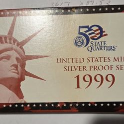 1999 S 9 Coin  Silver Proof Set