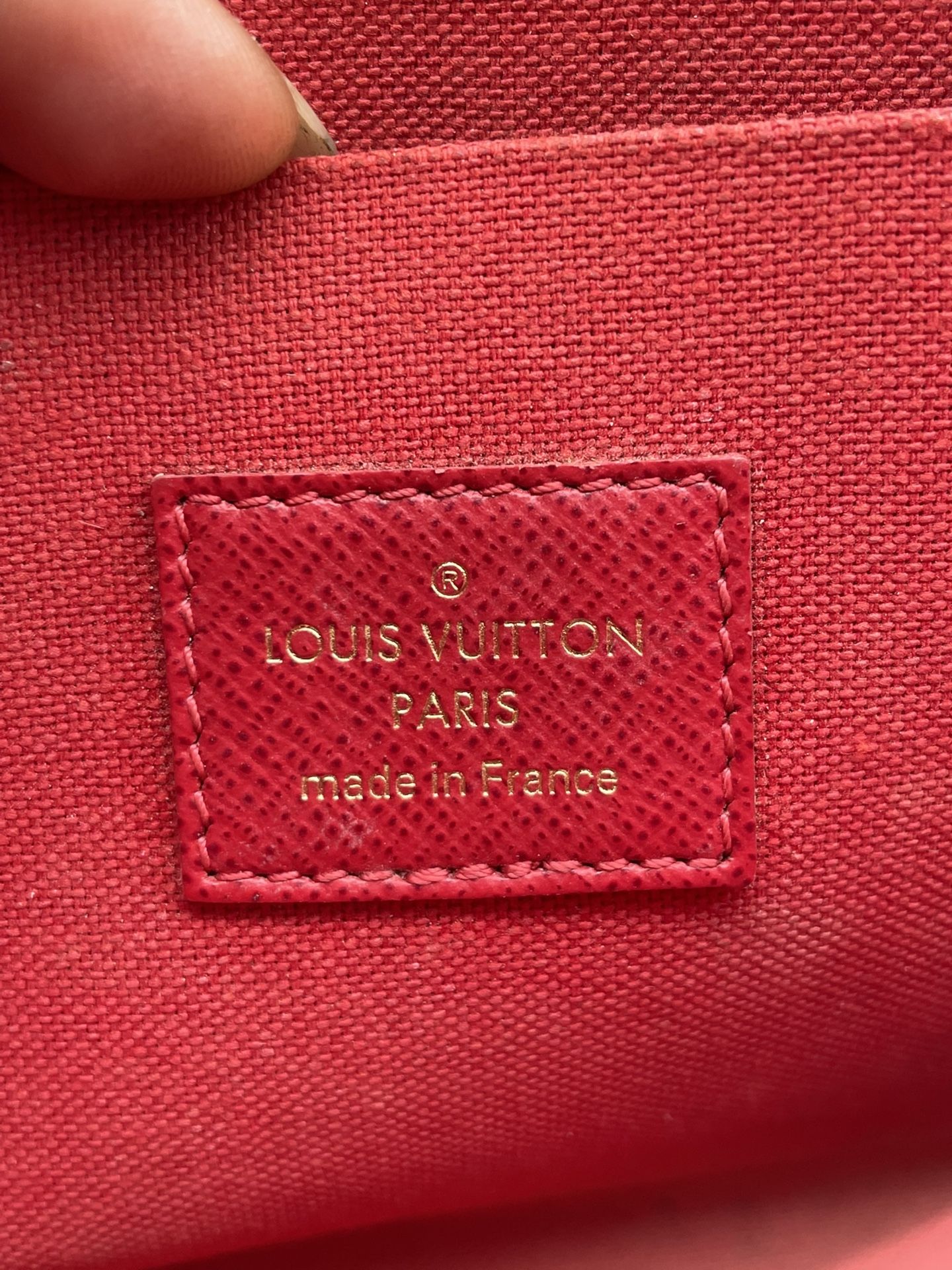 LOUIS VUITTON Monogram Pochette Felicie Chain Wallet Red