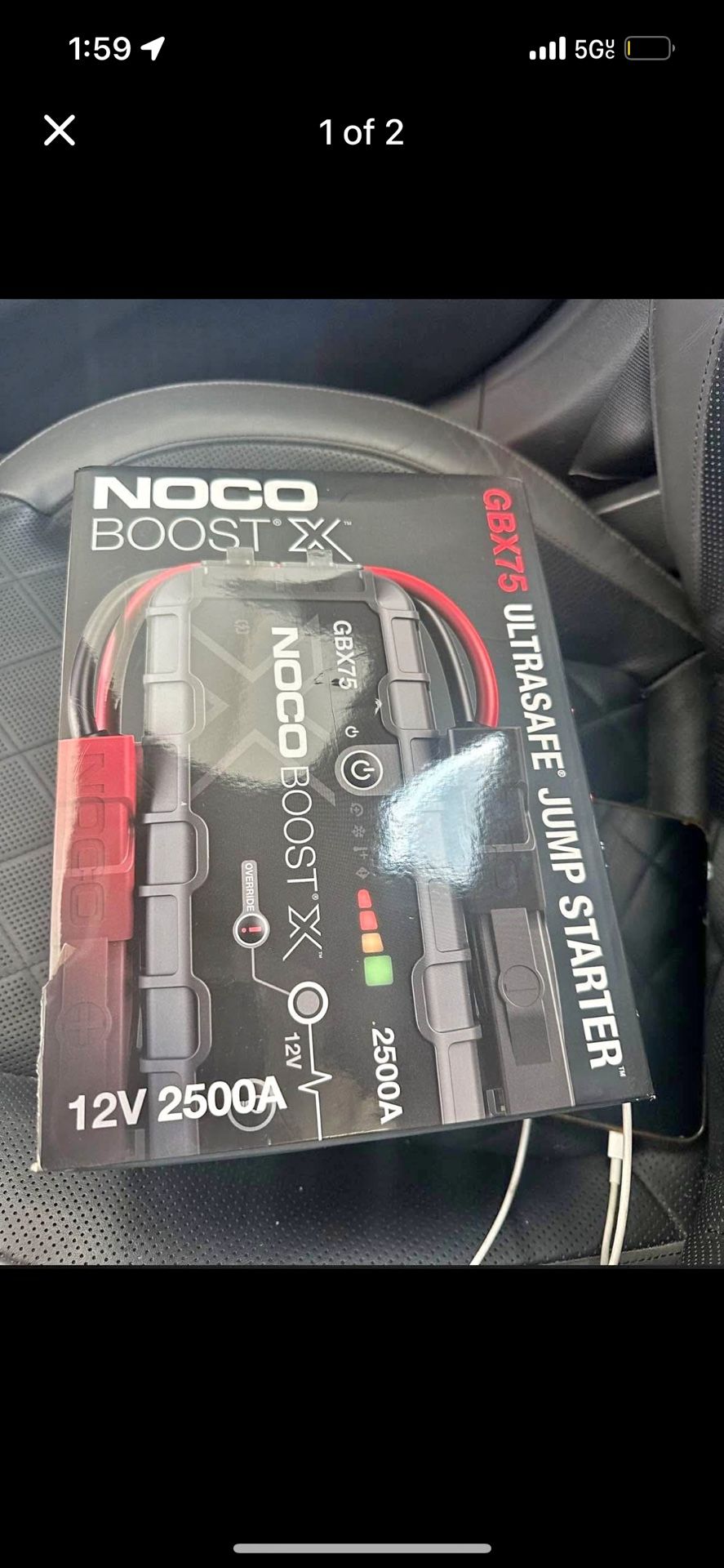 NOCO Boost X GBX75 2500A 12V UltraSafe Portable Lithium Jump Starter, Car Battery Booster Pack, USB-