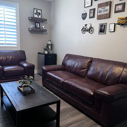 Premium Leather Sofa and Chair