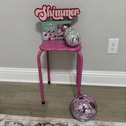 Girls Room Hot Pink Disco Ball Theme Set 