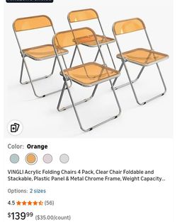 acrylic folding chair set of 4